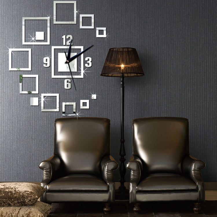 3D mirror wall clock