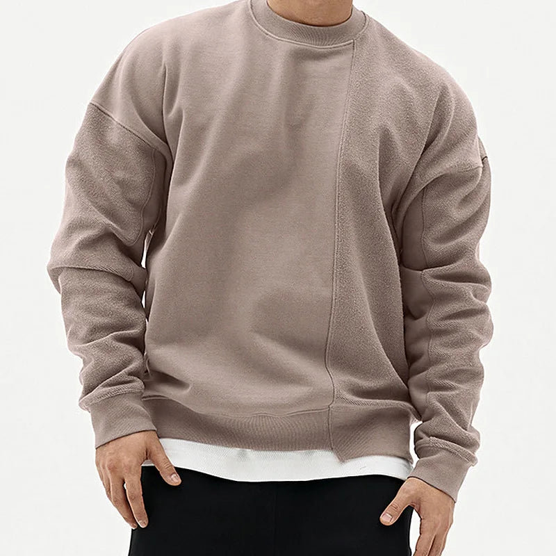 Men’s Hip Hop Gym O-Neck Sports Hoodie – Casual Loose Fit Fitness Sweatshirt