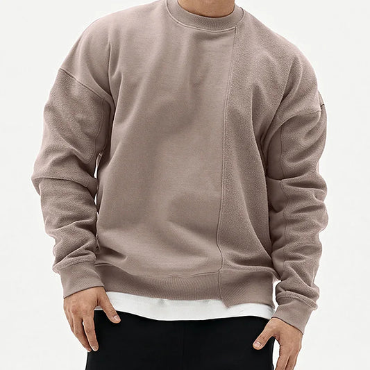 Men’s Hip Hop Gym O-Neck Sports Hoodie – Casual Loose Fit Fitness Sweatshirt