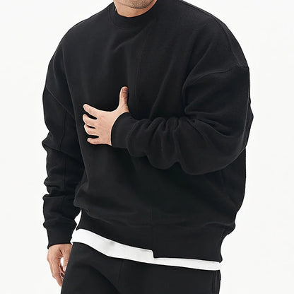 Men’s Hip Hop Gym O-Neck Sports Hoodie – Casual Loose Fit Fitness Sweatshirt