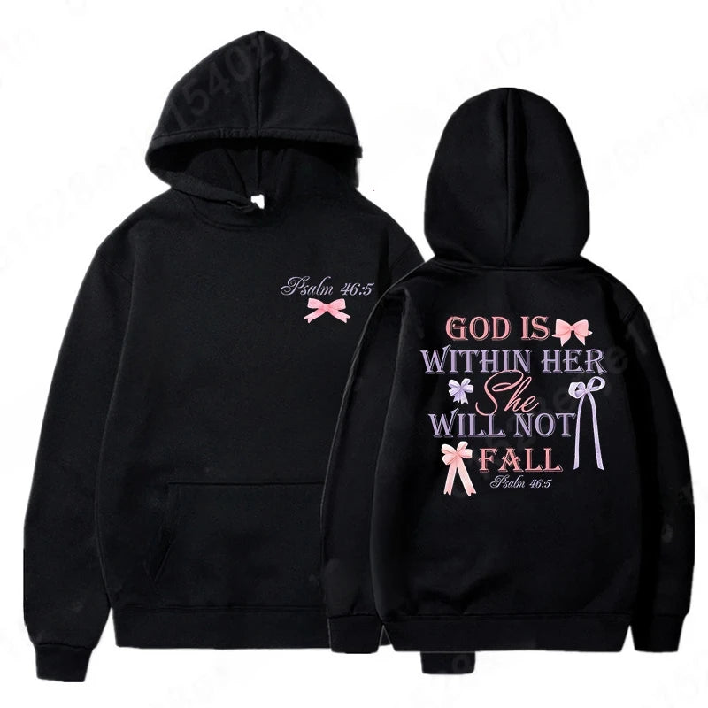 Women’s Butterfly &amp; Letter Print Christian Hoodie – Jesus God Graphic Harajuku Pullover