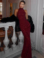 Tossy Glitter Sleeveless Slim Long Dress