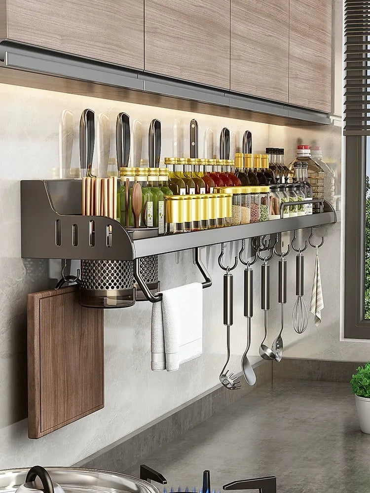 Multi-Function Kitchen Spice Rack &amp; Knife Holder Organizer