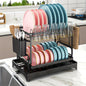 2-Tier Stainless Steel Dish Drying Rack with Drainboard