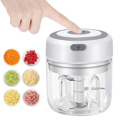 Mini Wireless Electric Garlic Crusher – 100ml/250ml USB Rechargeable Portable Chopper