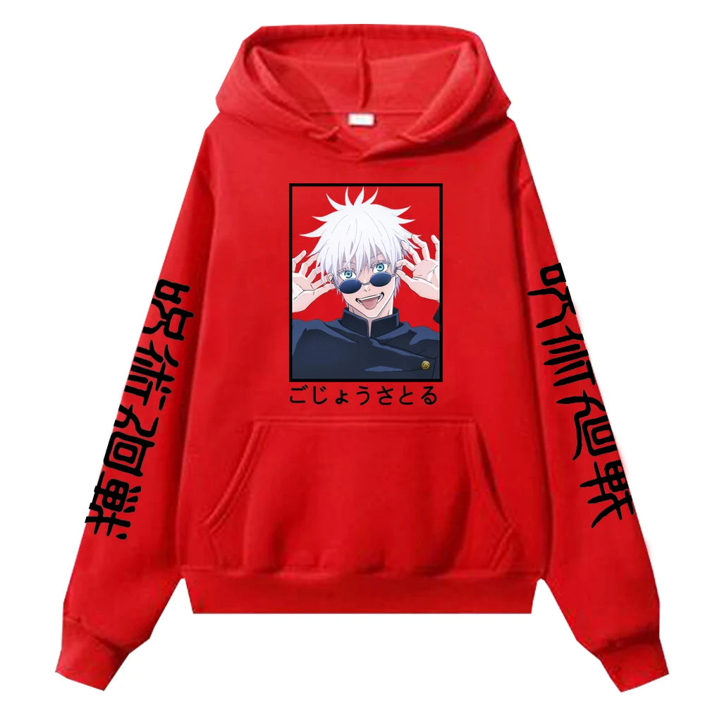 Jujutsu Kaisen Gojo Satoru Printed Hoodie – Unisex Anime Streetwear Pullover