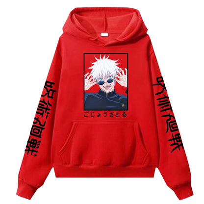 Jujutsu Kaisen Gojo Satoru Printed Hoodie – Unisex Anime Streetwear Pullover