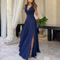 Elegant V-Neck Pleated Maxi Dress