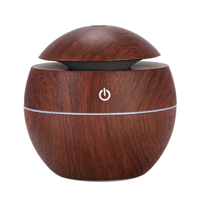 Mini Wood Grain Mushroom Air Humidifier – USB Ultrasonic Aroma Diffuser