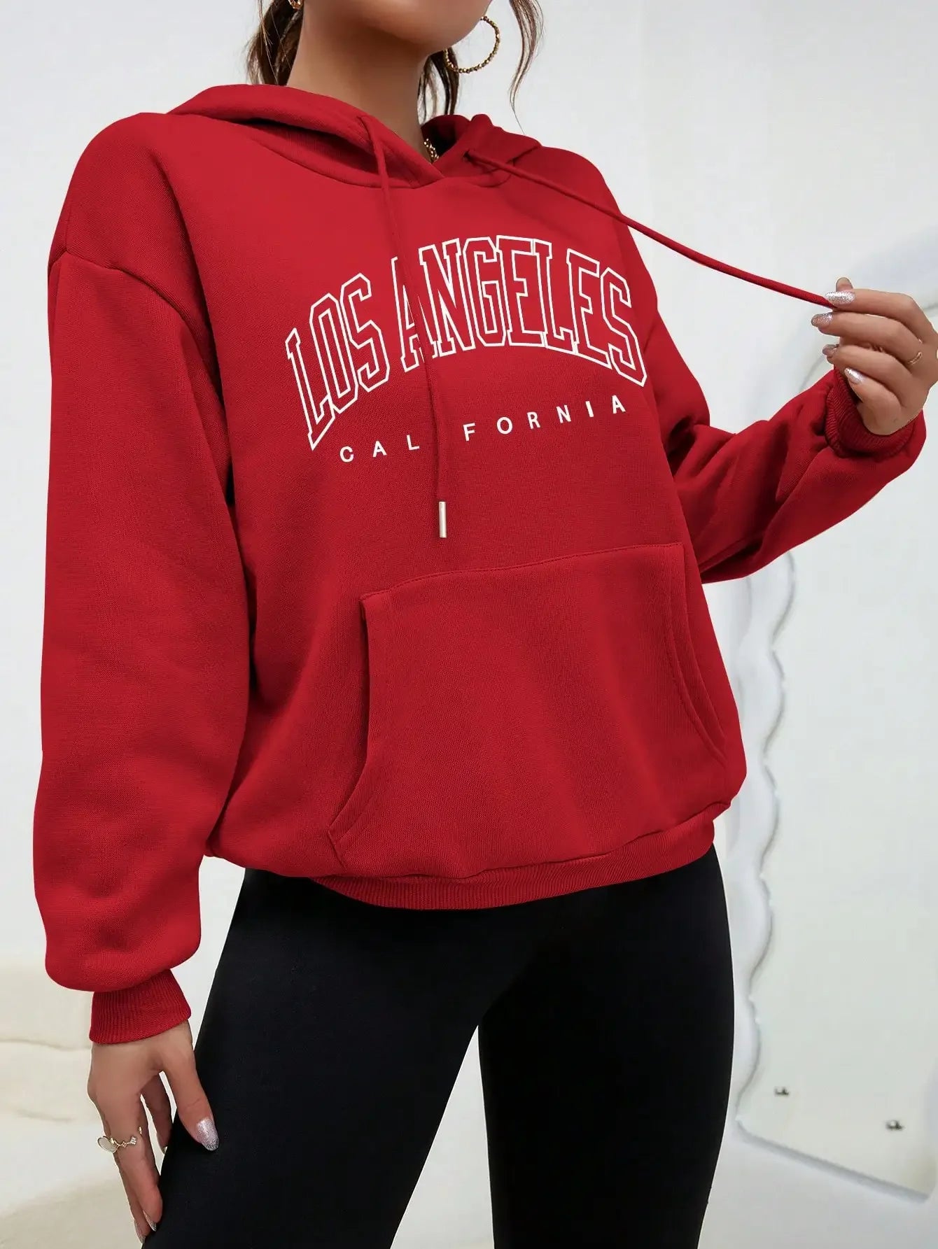 Los Angeles Art Letter Print Women’s Streetwear Sweatshirt – American Style Hip Hop Hoodie