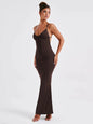 Elegant Ruffle Sleeve Belted Maxi Dress