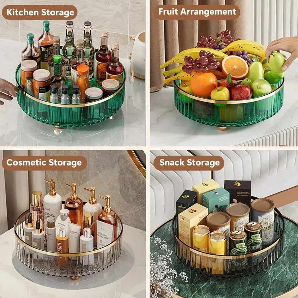 Rotating Tray Spice Rack Turntable Organizer with Base