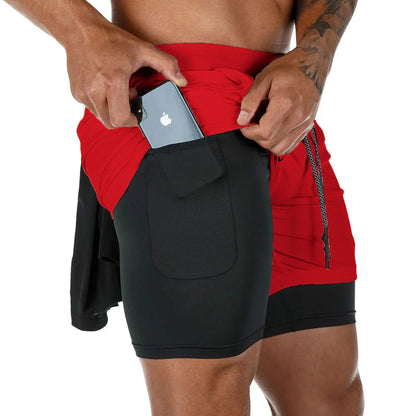 Running Shorts - Men's 2-in-1 Quick Dry Gym Sports Shorts
