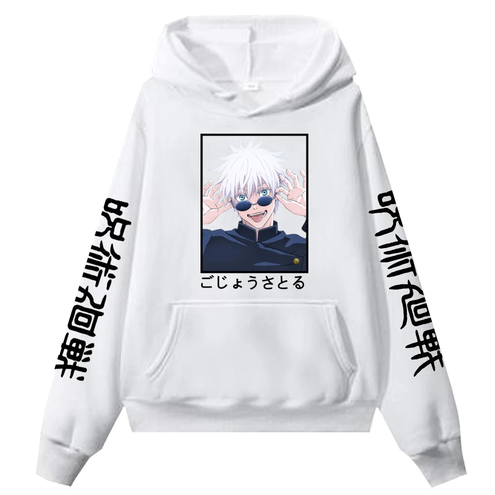 Jujutsu Kaisen Gojo Satoru Printed Hoodie – Unisex Anime Streetwear Pullover