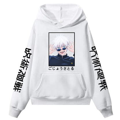 Jujutsu Kaisen Gojo Satoru Printed Hoodie – Unisex Anime Streetwear Pullover