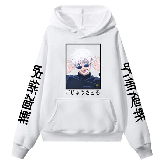 Jujutsu Kaisen Gojo Satoru Printed Hoodie – Unisex Anime Streetwear Pullover