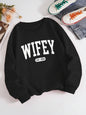 Wifey Letter Print Women’s Pullover Sweatshirt