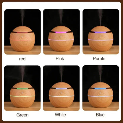 Mini Wood Grain Mushroom Air Humidifier – USB Ultrasonic Aroma Diffuser