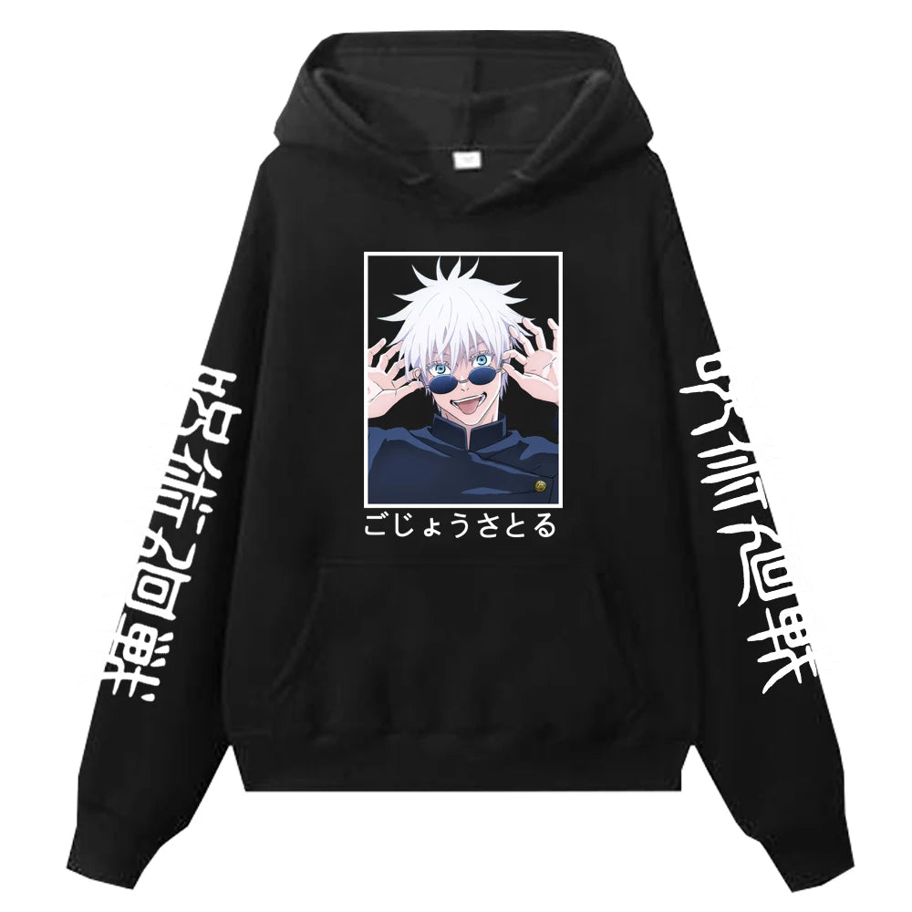 Jujutsu Kaisen Gojo Satoru Printed Hoodie – Unisex Anime Streetwear Pullover