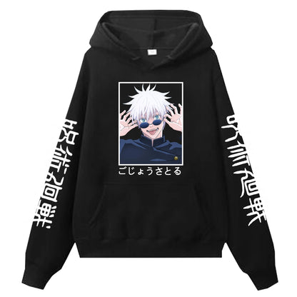 Jujutsu Kaisen Gojo Satoru Printed Hoodie – Unisex Anime Streetwear Pullover