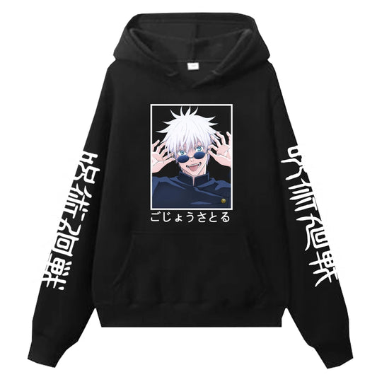 Jujutsu Kaisen Gojo Satoru Printed Hoodie – Unisex Anime Streetwear Pullover