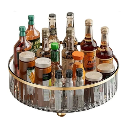 Rotating Tray Spice Rack Turntable Organizer with Base