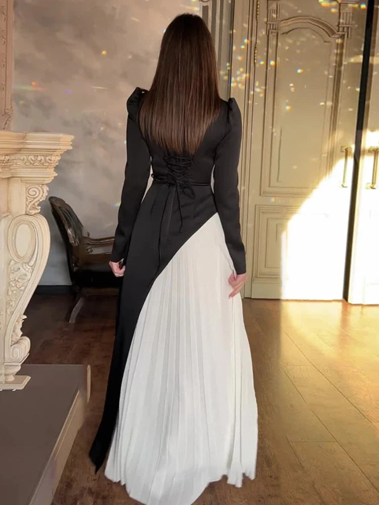 Pleated Long Abaya Kaftan Dress