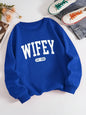 Wifey Letter Print Women’s Pullover Sweatshirt