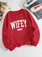 Wifey Letter Print Women’s Pullover Sweatshirt