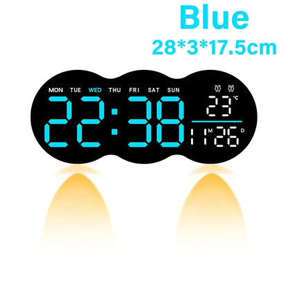 Large Digital Wall Clock with Ambient Light
