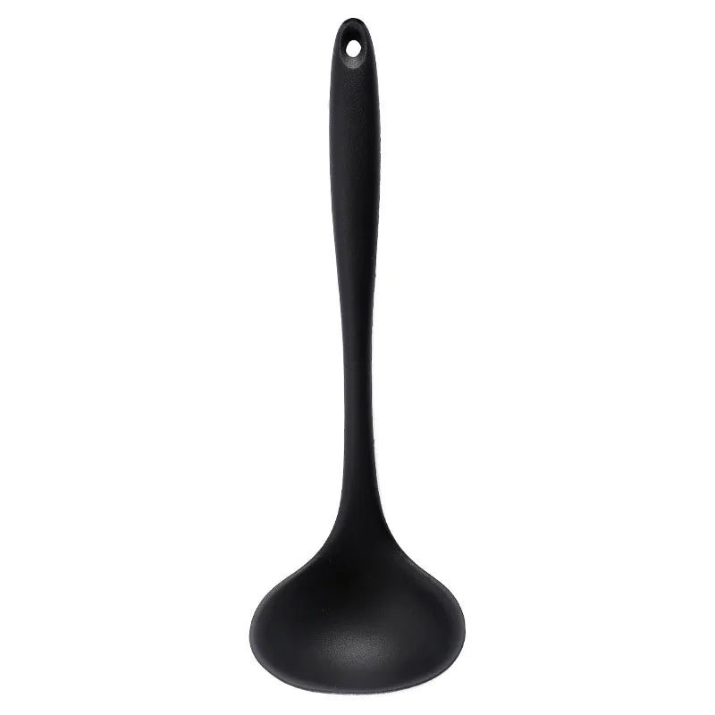 Long Handle Silicone Soup Spoon – Japanese Style Ladle