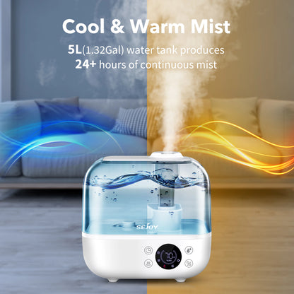 5L Ultrasonic Humidifier with Aroma Diffuser & LCD Display – For Bedroom & Large Room