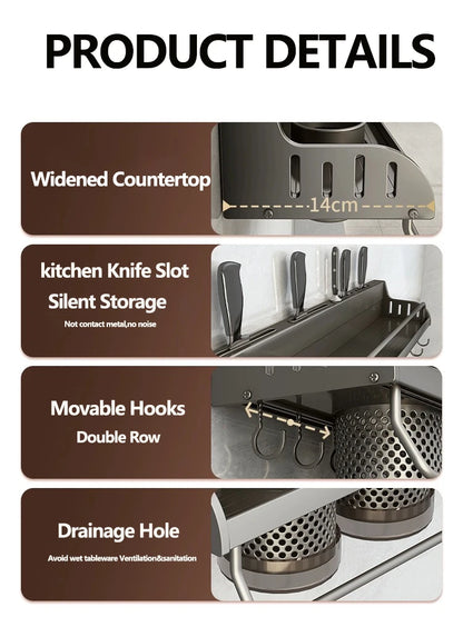 Multi-Function Kitchen Spice Rack &amp; Knife Holder Organizer