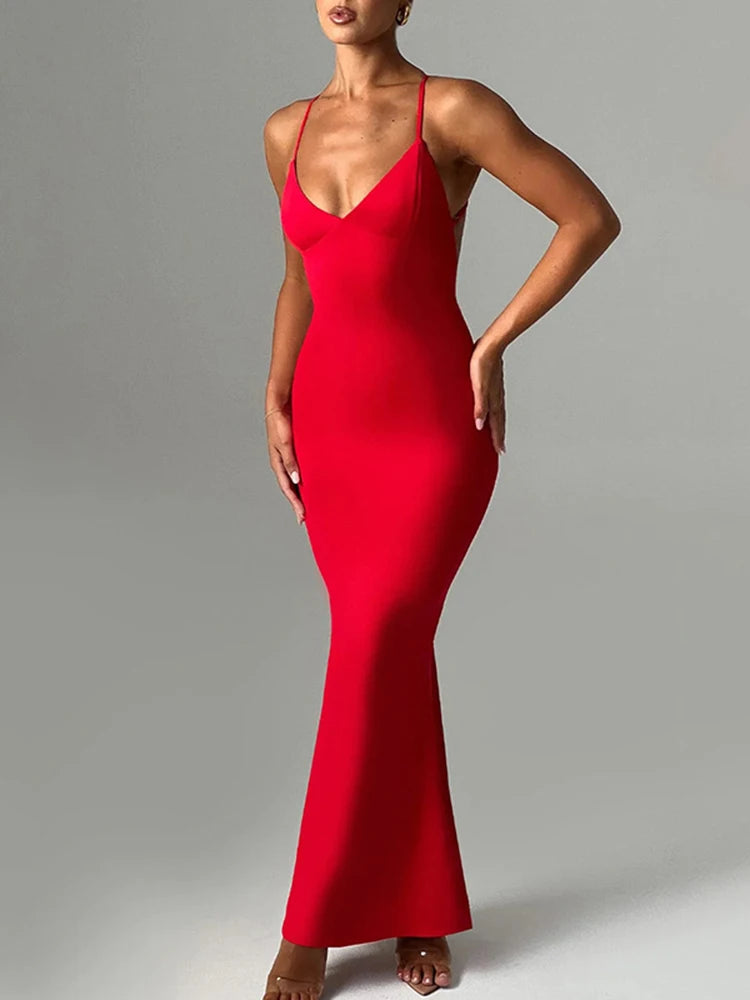 Elegant Ruffle Sleeve Belted Maxi Dress