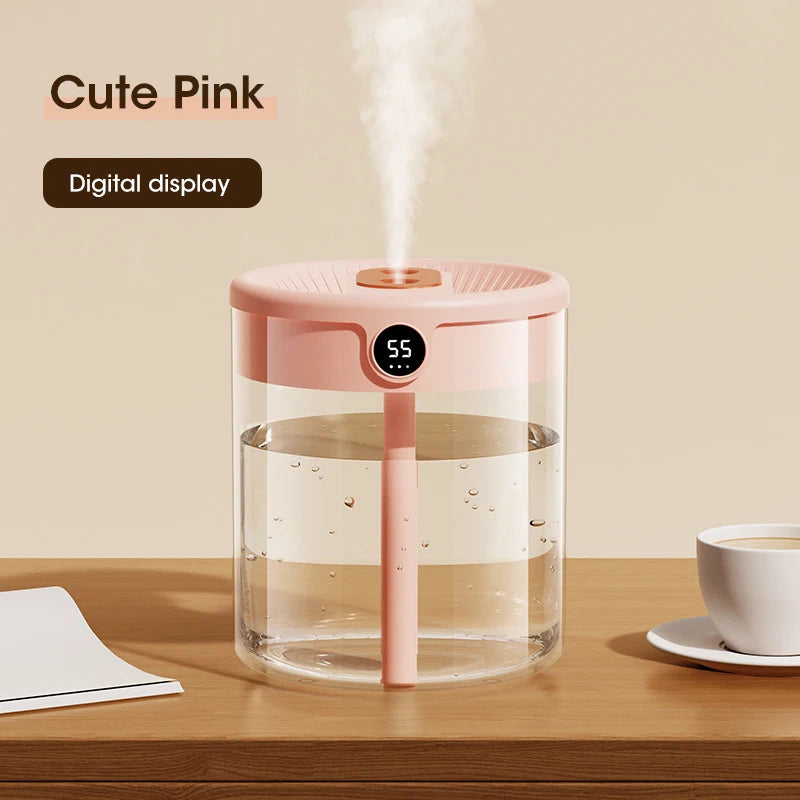 Niye Hotselling 2L Double Nozzle Air Humidifier with LCD Humidity Display &amp; Aroma Diffuser