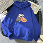 Cartoon Pizza Raccoon Hoodie Women Cute Print Hoodies Harajuku Sweatshirts Autumn Winter Plus Size Fleece Hooded Pullover