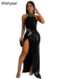 Ellafads Asymmetrical One-Shoulder Maxi Dress