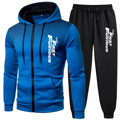 Men’s Casual Hoodie &amp; Jogger Sweatpants Tracksuit – Autumn/Winter Sportswear Set