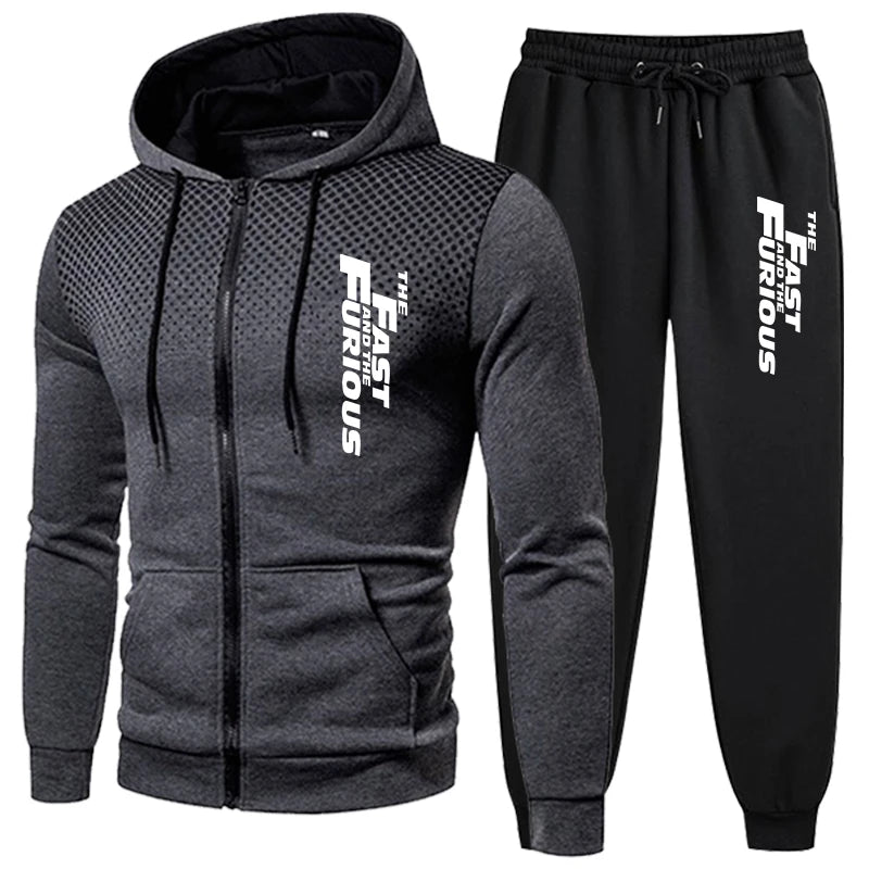 Men’s Casual Hoodie &amp; Jogger Sweatpants Tracksuit – Autumn/Winter Sportswear Set