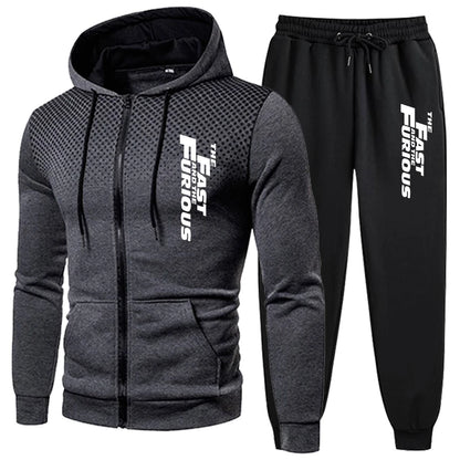 Men’s Casual Hoodie &amp; Jogger Sweatpants Tracksuit – Autumn/Winter Sportswear Set