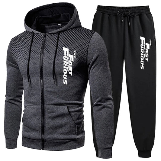 Men’s Casual Hoodie &amp; Jogger Sweatpants Tracksuit – Autumn/Winter Sportswear Set