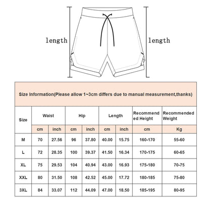 Running Shorts - Men's 2-in-1 Quick Dry Gym Sports Shorts