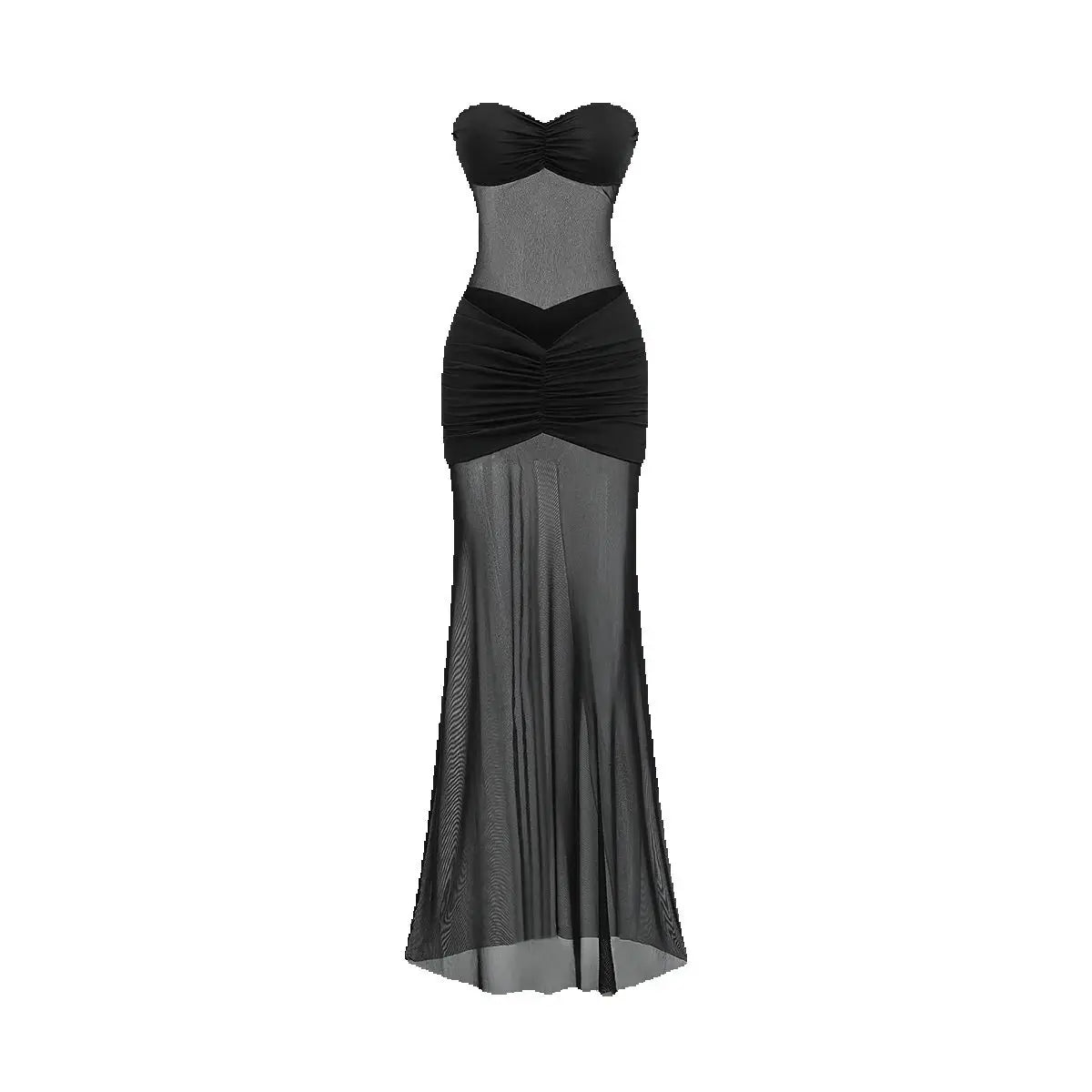 Sexy Mesh Patchwork Women Long Dress