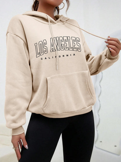 Los Angeles Art Letter Print Women’s Streetwear Sweatshirt – American Style Hip Hop Hoodie