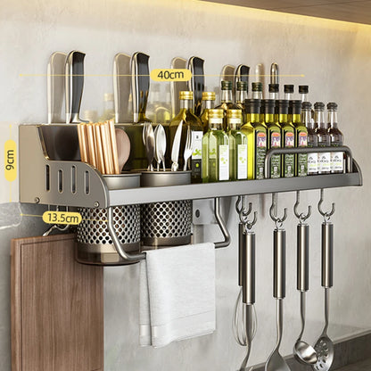 Multi-Function Kitchen Spice Rack &amp; Knife Holder Organizer
