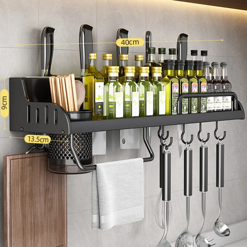 Multi-Function Kitchen Spice Rack &amp; Knife Holder Organizer