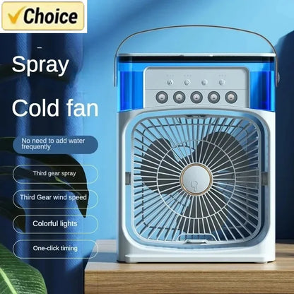 Portable 3-in-1 Air Cooler, Humidifier & Fan with LED Light
