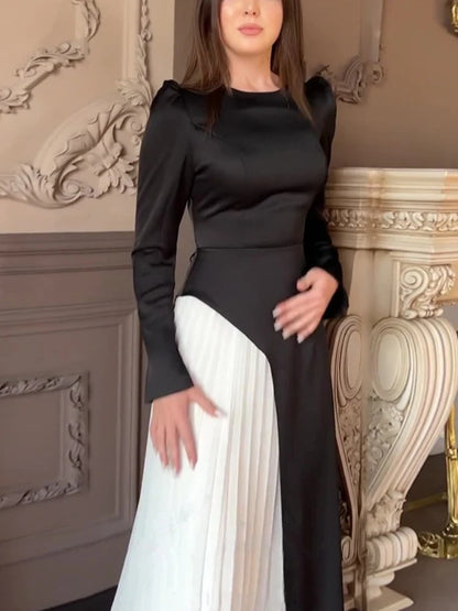 Pleated Long Abaya Kaftan Dress