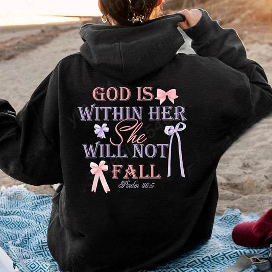 Women’s Butterfly &amp; Letter Print Christian Hoodie – Jesus God Graphic Harajuku Pullover