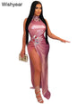 Ellafads Asymmetrical One-Shoulder Maxi Dress